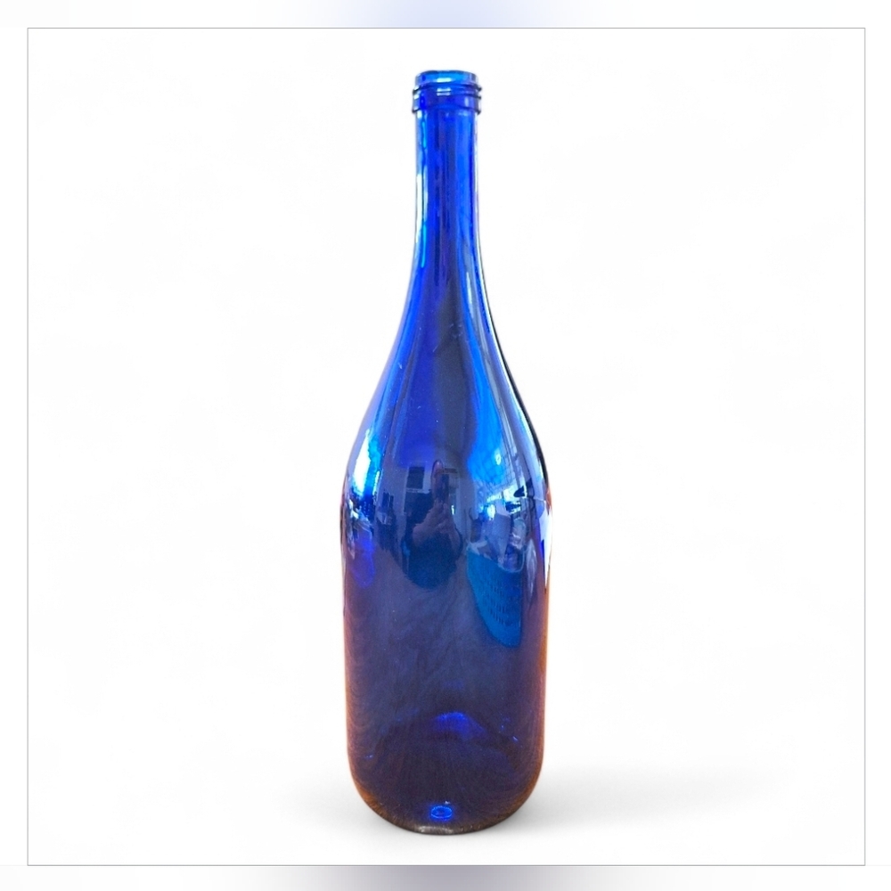 Vintage Cobalt Blue Glass Wine Bottle